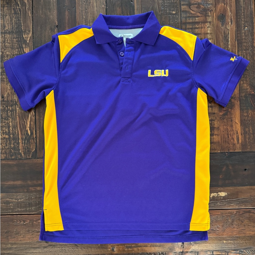 Men’s LSU Purple and Gold Polo Shirt. Size M. EUC.